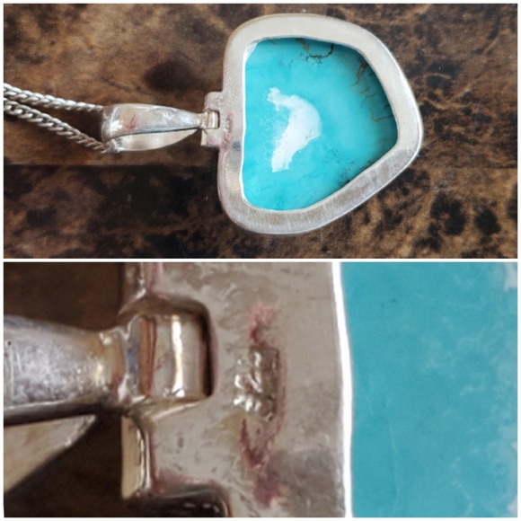 Genuine Huge Santa Rosa Turquoise Pendant - Picture 4 of 6